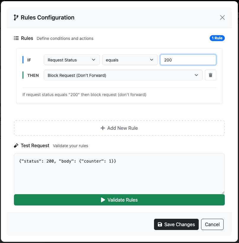 Rule Configuration Interface